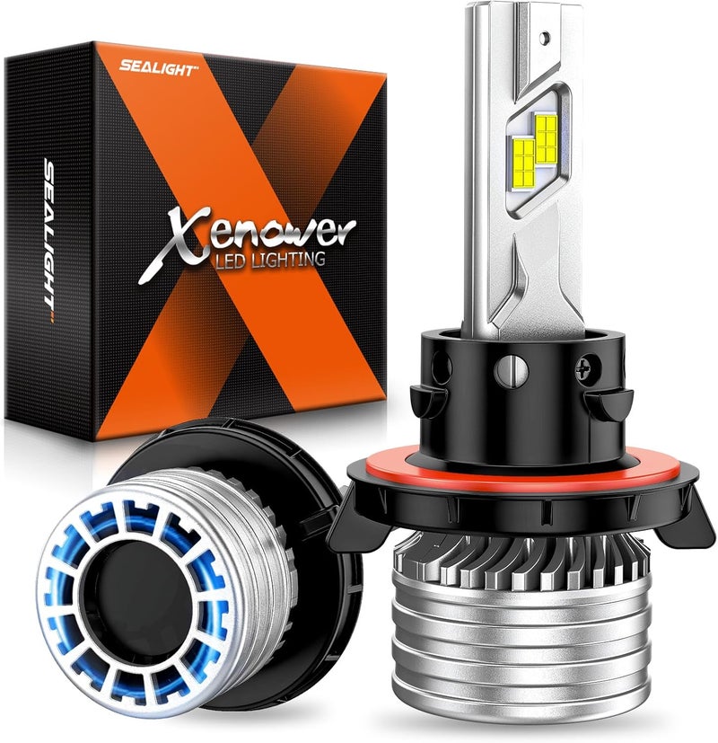 SEALIGHT X4I H13/9008 Bulbs, H13 Headlight Fog Bulbs, 70,000LM, with Adjustable Lock Ring, Cooling Fan, Easy Installation, Pack of 2 - Image 1